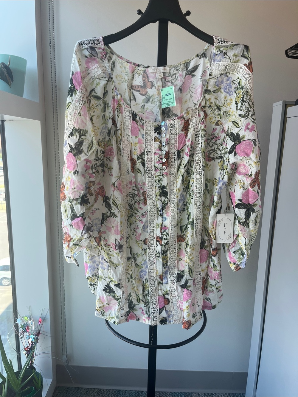 Fig+ Flower Blouse Size 3XL